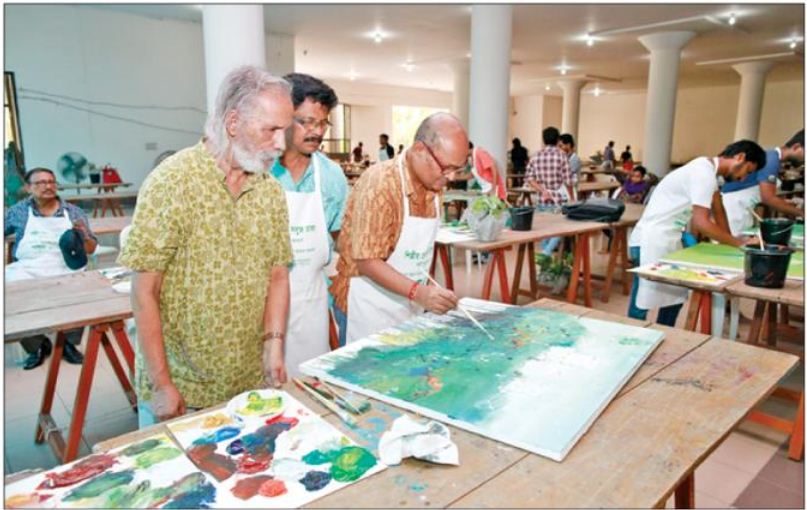৩০০ শিল্পীর তুলিতে ‘শিল্পীর চোখে সবুজ ঢাকা’