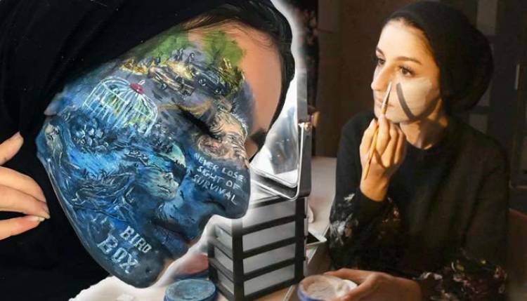 মুখই যখন ছবি আকাঁর ক্যানভাস !